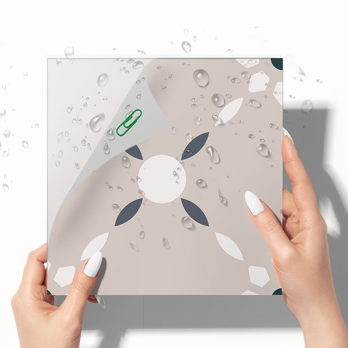 12pcs Nordic Minimalist Ceramic Tile Stickers for Kitchen Bathroom