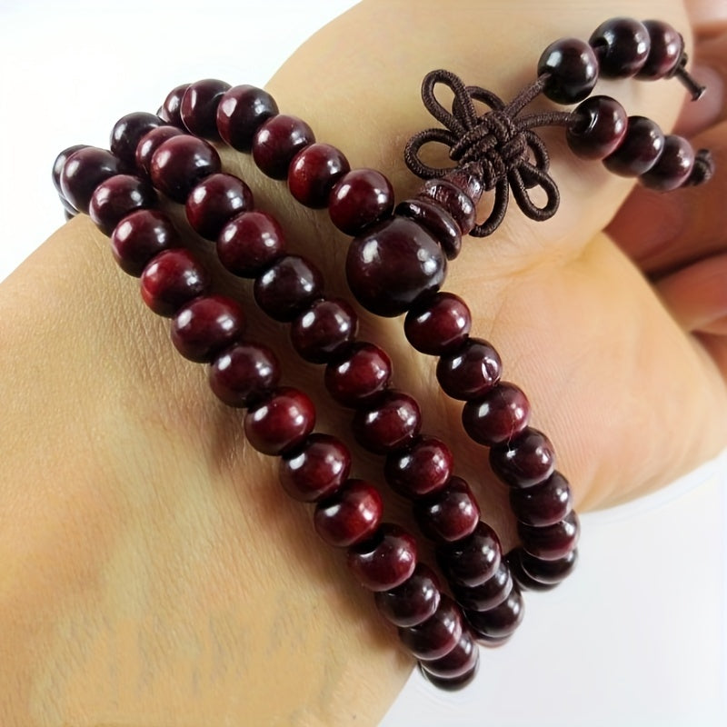 Sandalwood 108 Buddha Bead Bracelet Wooden Bead Bracelet