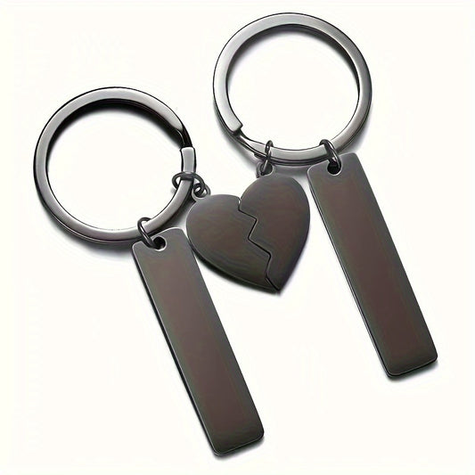 Stainless Steel Keychain Love Puzzle Keyring Family Gift
