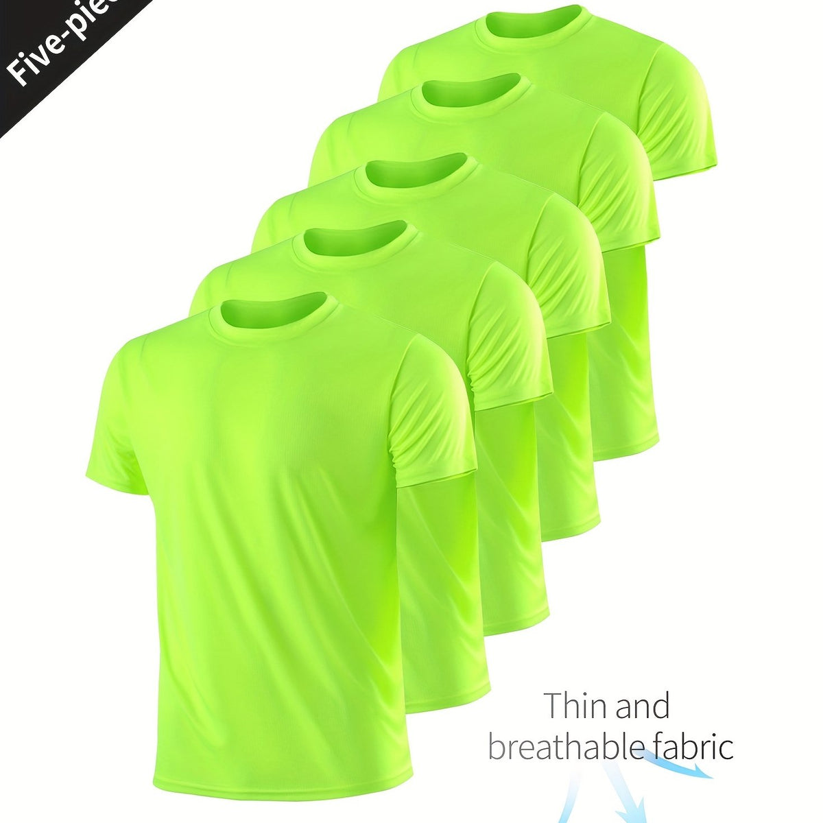 5-Pack Xinso Prince Men's Quick Dry T-Shirts, Compression Fit