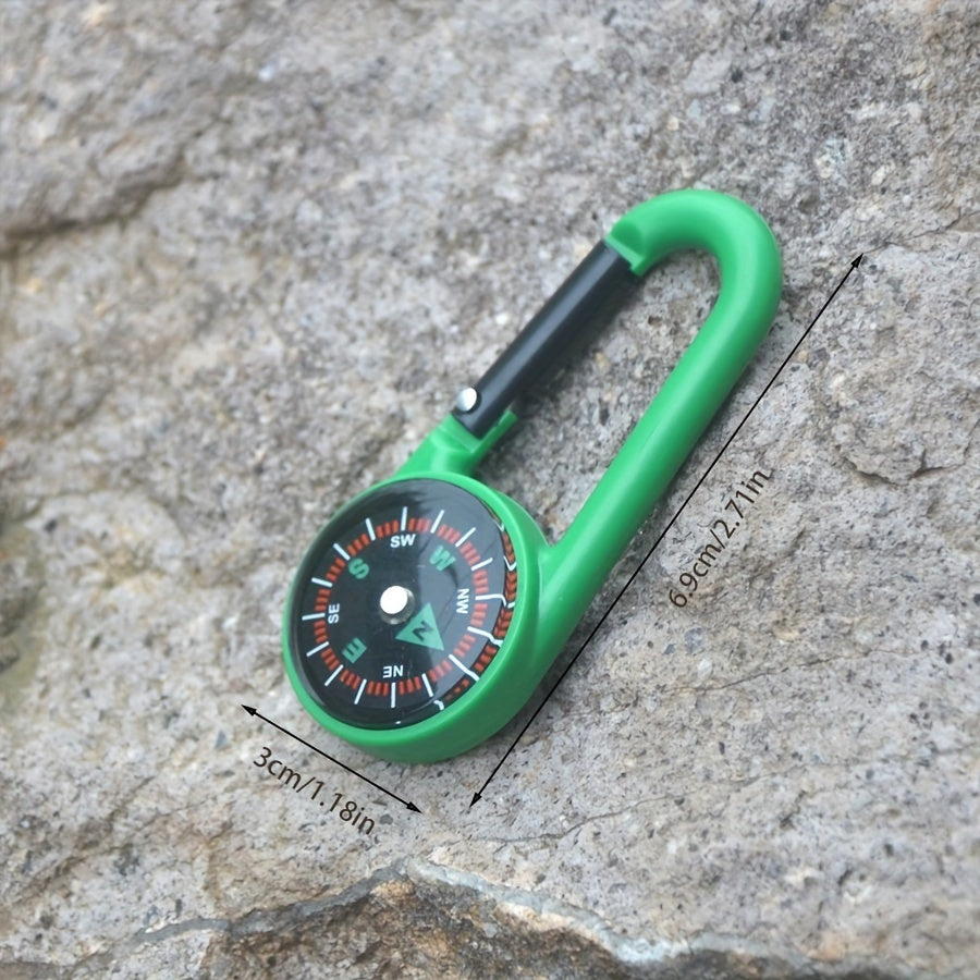 Plastic Carabiner Compass Keychain for Outdoor Camping