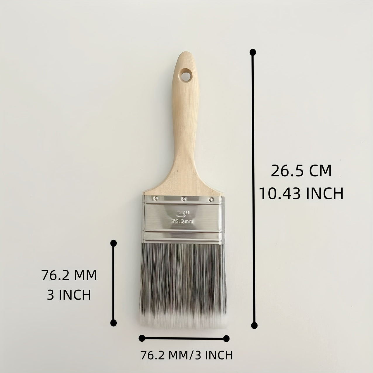 1pc 7.62cm Beavertail Handle Flat Paint Brush for Wall, Soft Filament