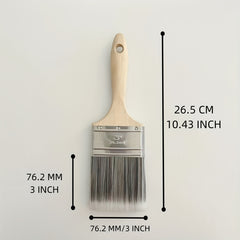 1pc 7.62cm Beavertail Handle Flat Paint Brush for Wall, Soft Filament