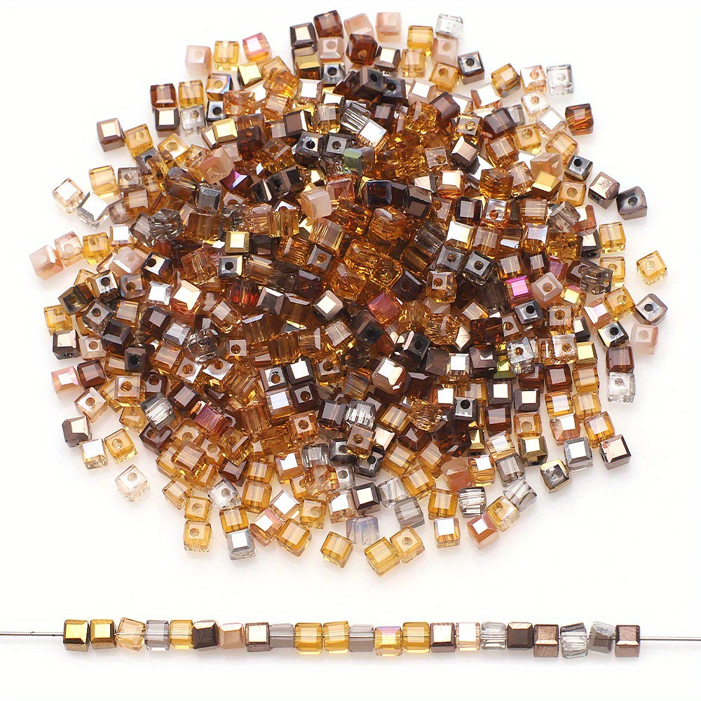 98pcs 3mm Square Crystal Glass Beads DIY Jewelry Accessories