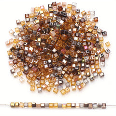 98pcs 3mm Square Crystal Glass Beads DIY Jewelry Accessories