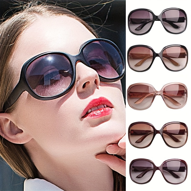 Large Oval Sunglasses Retro UV400 Sun Shades for Beach Travel
