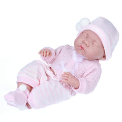 Realistic Reborn Baby Doll in Sleeping Pose with Pink Bunny Outfit