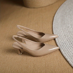 Women's Comfortable Solid Heels Slip On Shoes