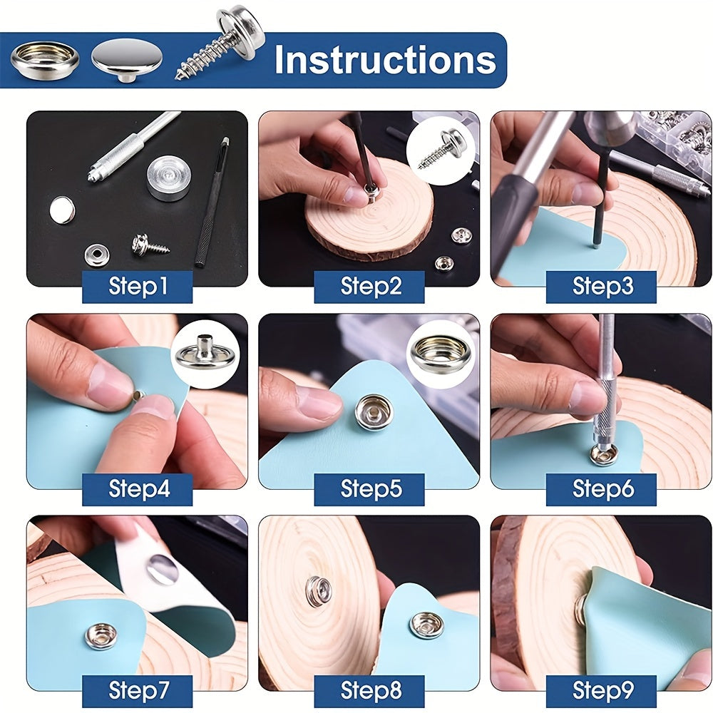 323pcs Marine Canvas Snap Kit Stainless Steel Components