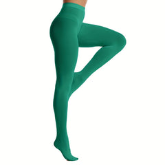 Opaque Slim Tights High Waist Elastic Footed Pantyhose Women's Stockings