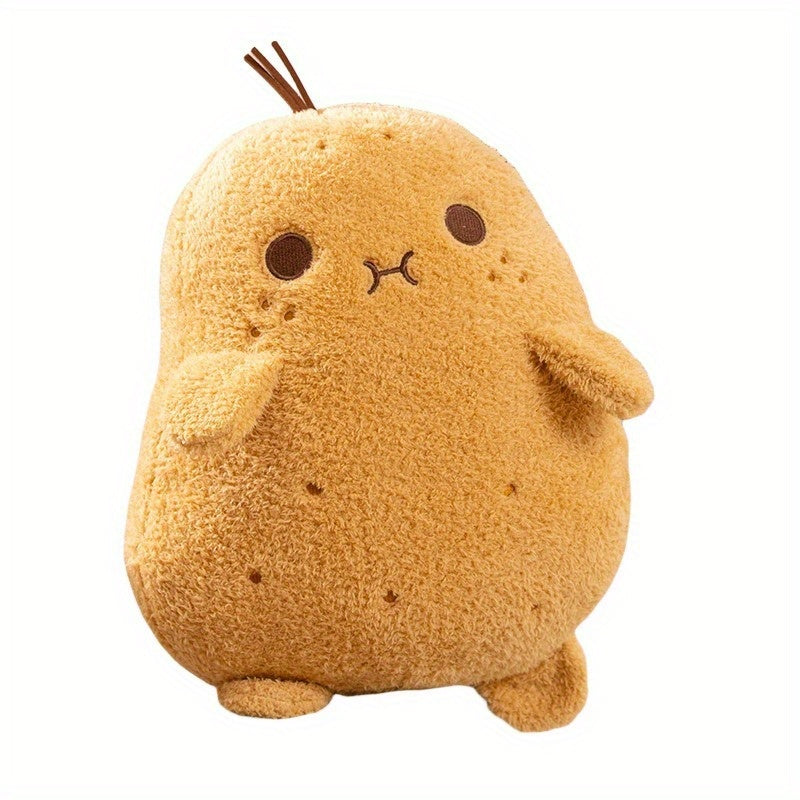 Potato Plush Toy Soft Fluffy Stuffed Animal with Expressive Eyes & Mouth