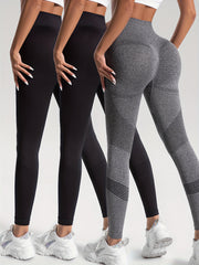 3pcs High Waisted Yoga Pants Running Leggings