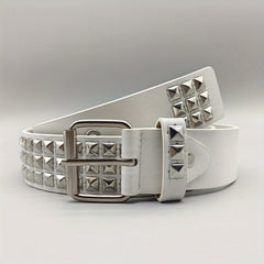 Punk Hip hop Square Bead Rivet Belt Unisex Street Pyramid Pin Buckle Belt