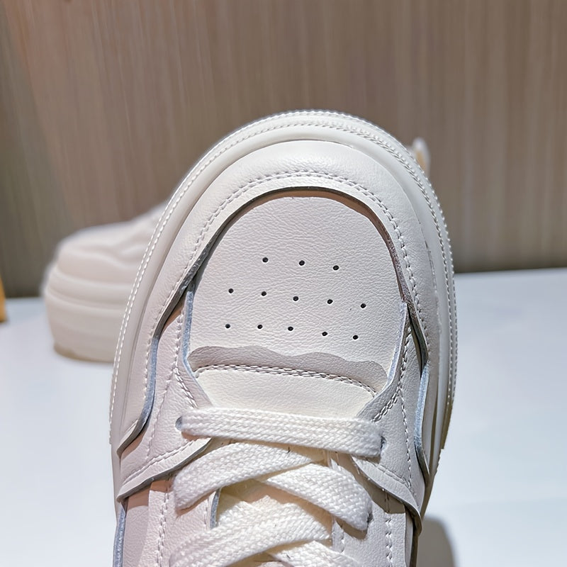 Women's Outdoor Skate Shoes Non-slip Solid Thick Bottom Lace Up Footwear