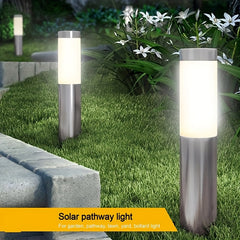 2pcs Solar Outdoor LED Light Stainless Steel Waterproof Modern Design