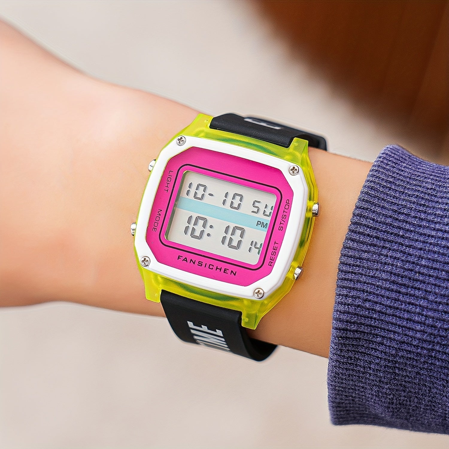 Digital Watch Silicone Strap LED Display Time Date