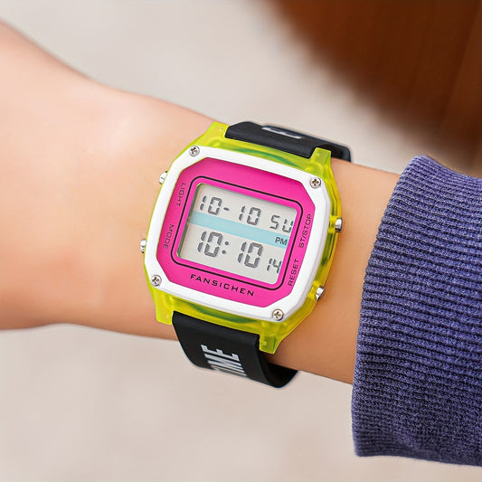 Digital Watch Silicone Strap LED Display Time Date