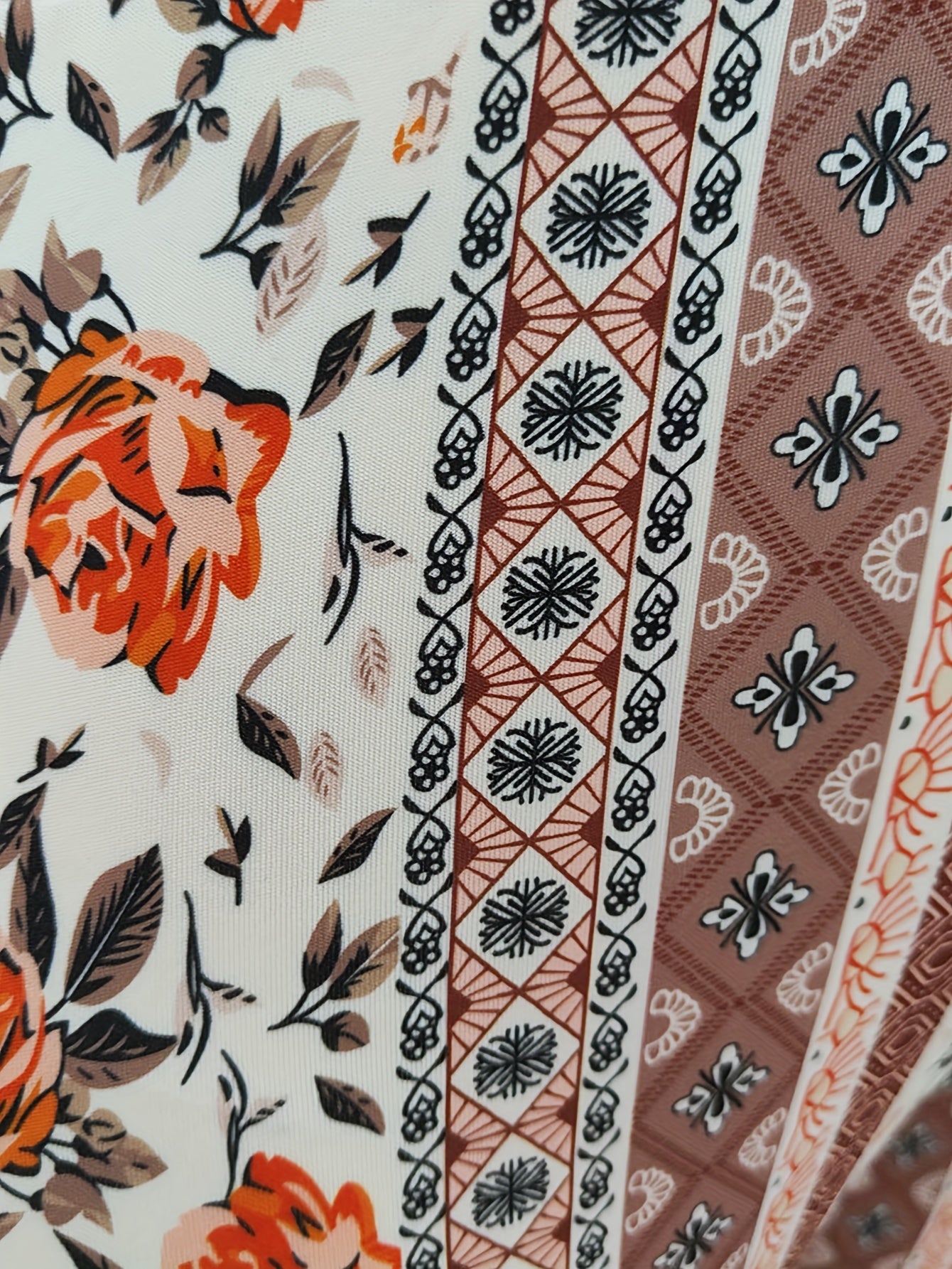 Boho Patchwork Print High Rise Skinn Pants