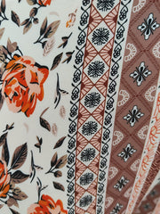 Boho Patchwork Print High Rise Skinn Pants