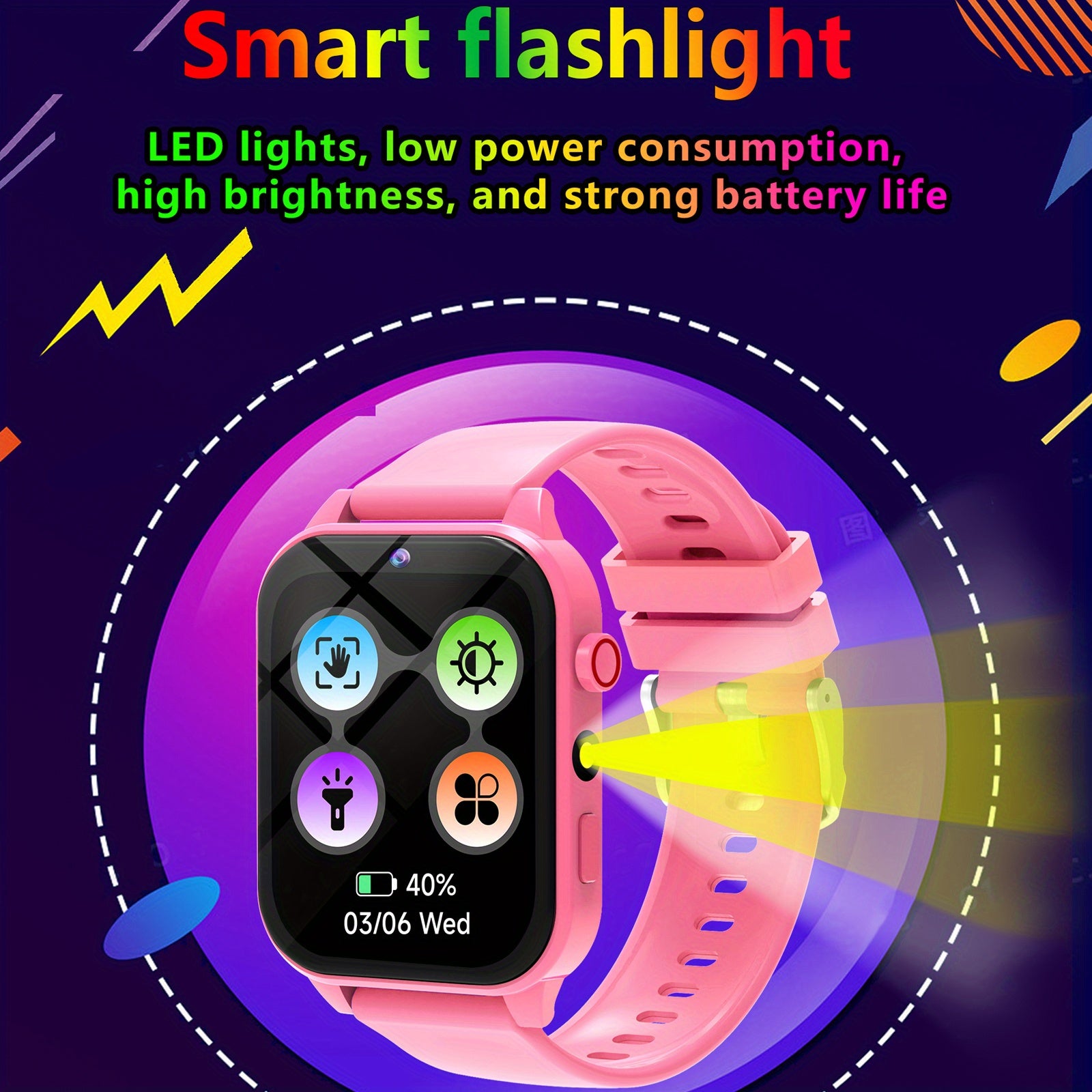 Kids' Smartwatch with Camera Pedometer Flashlight Calculator Calendar