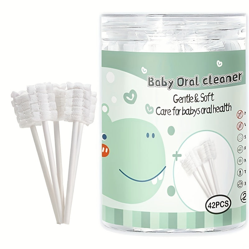42pcs Baby Gauze Toothbrushes Baby Oral Cleaning Brush 100 Medical Brush Head