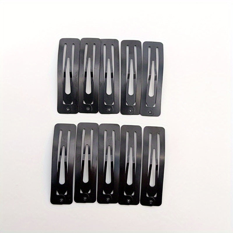 10pcs Solid Hair Snap Clip Casual Daily Headwear for Female