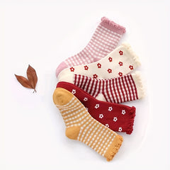Girls Socks 5 Pairs Thin Soft Breathable Socks