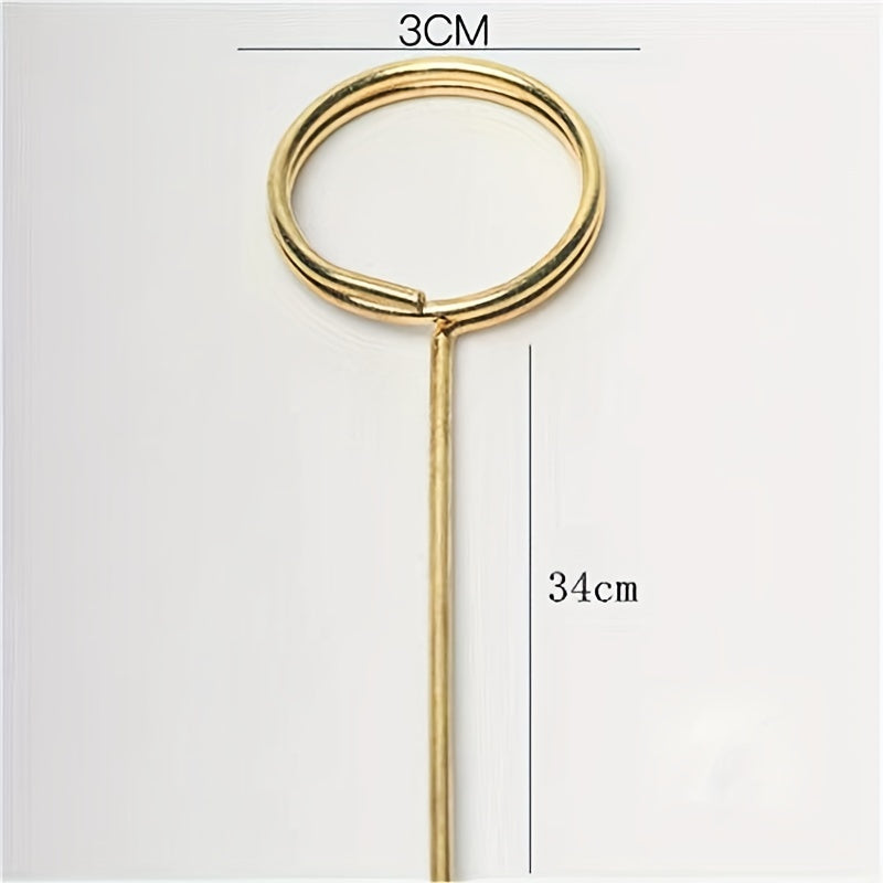 Metal Flower Fork Bundle Clip Golden Plated Sticker Gift Card