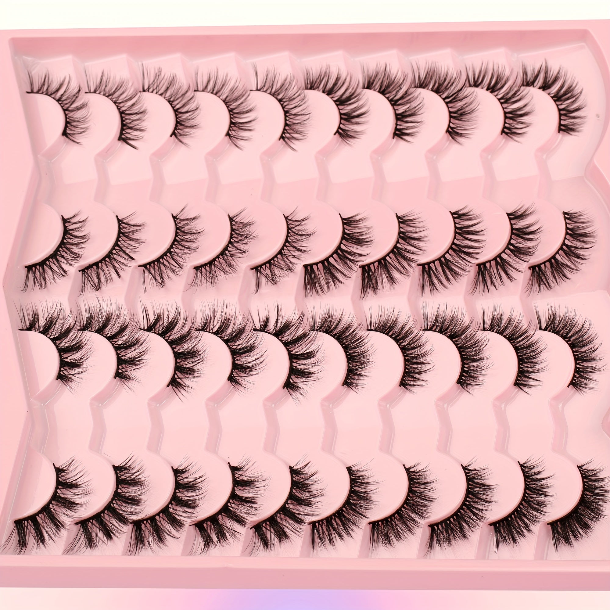 4 Styles False Eyelashes Natural Look Wispy Cat Eye Lashes 3D Fluffy Half Lashes