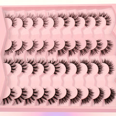 4 Styles False Eyelashes Natural Look Wispy Cat Eye Lashes 3D Fluffy Half Lashes
