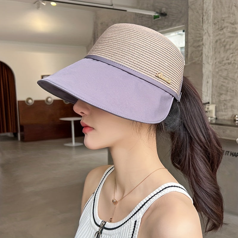 Casual Ponytail Visor Sun Hat UV Protection