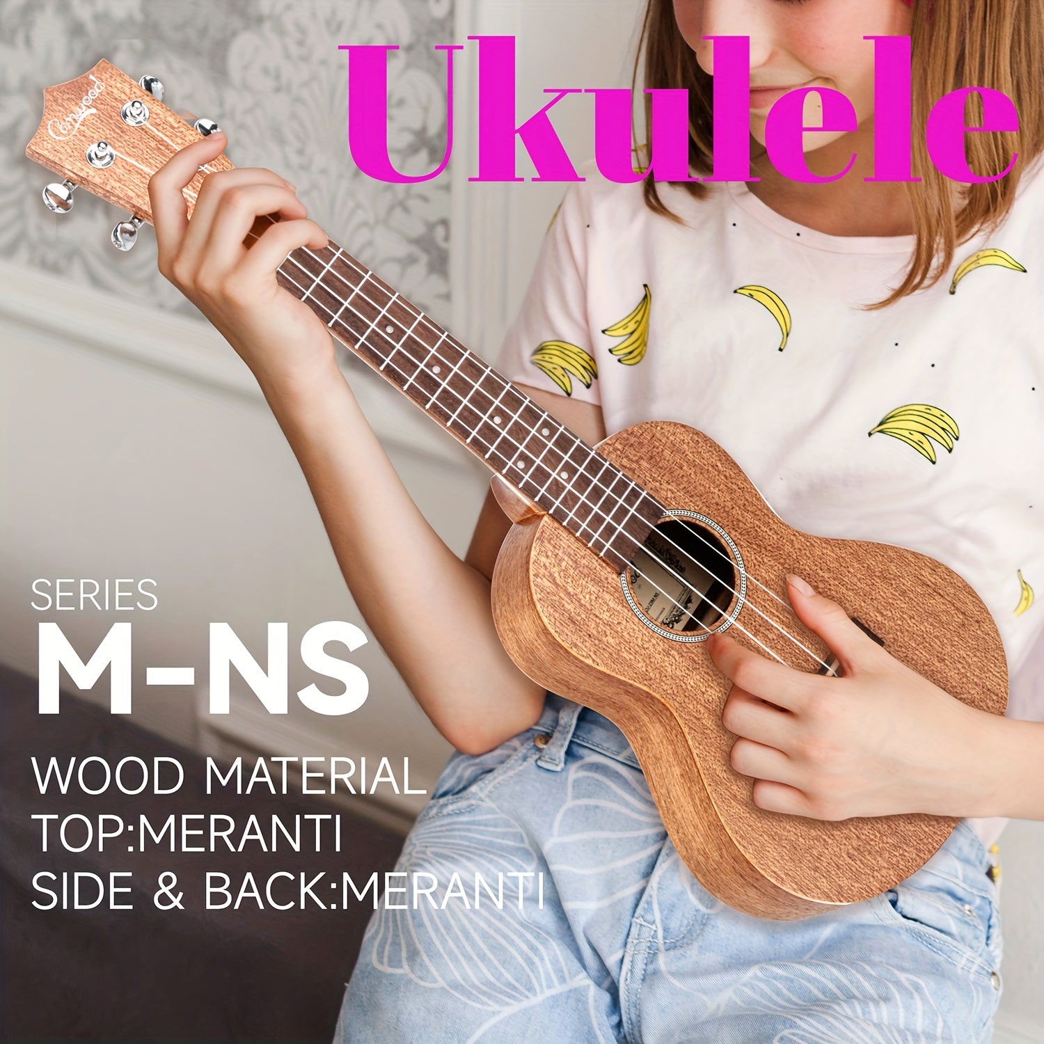 Camwood UKULELE Meranti Wood for Beginners 21 23 66 04 cm