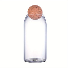 3pcs Clear Glass Storage Jar with Cork Lid, Airtight Canister Set