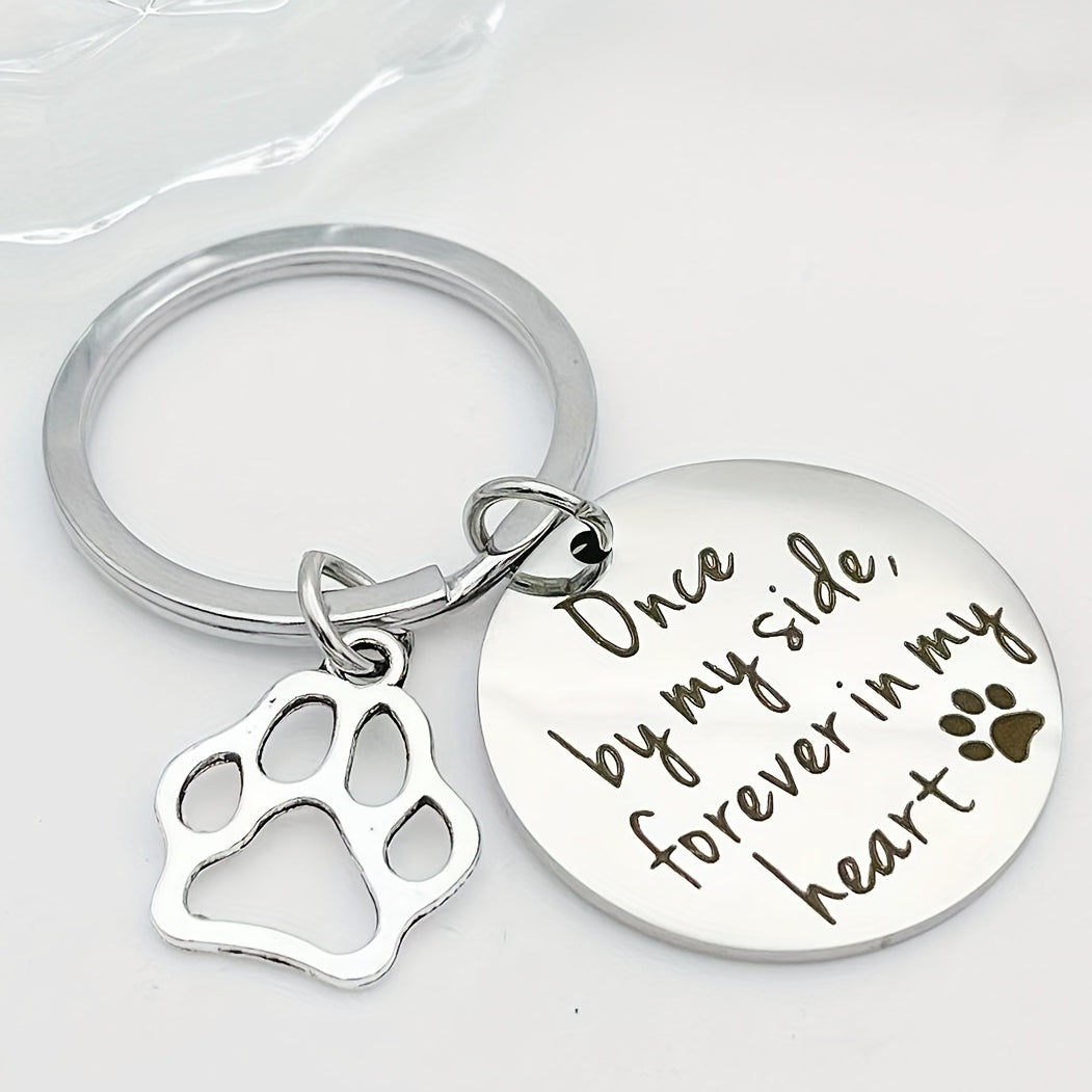 Pet Memorial Keychain Paw Prints Dog Cat Loss Gift