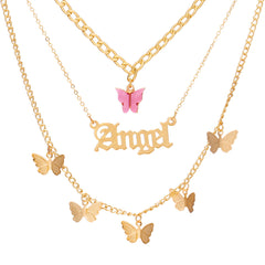 Letter & Butterfly Charm Necklace