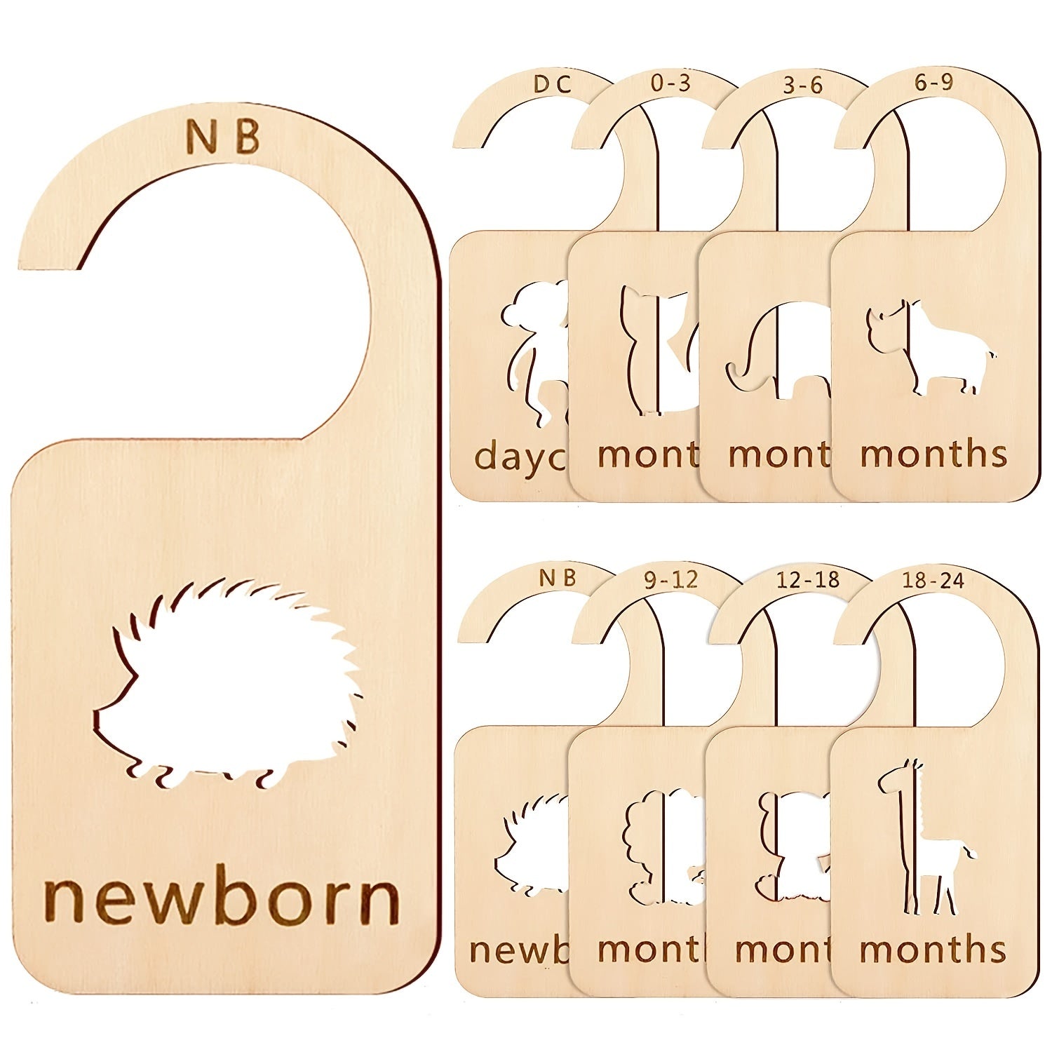 8pcs Animal Theme Baby Closet Dividers for Infant 0-24 Months