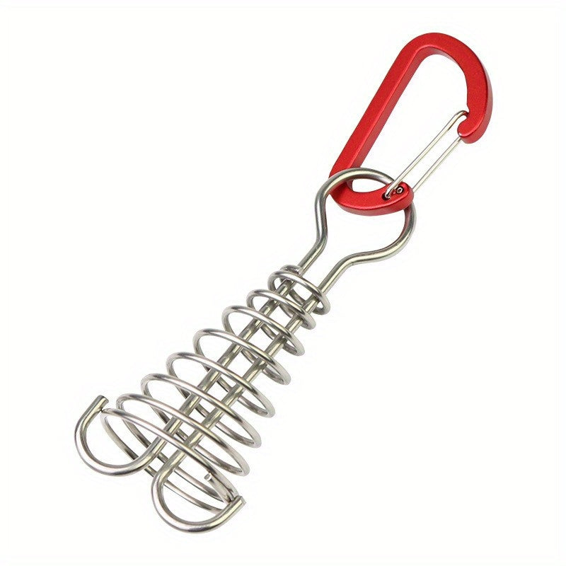Adjustable Windproof Tent Pegs with Carabiner Clip