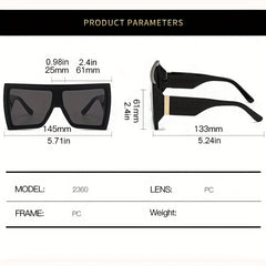 Y2K Oversized Square Sunglasses Mod Gradient UV400