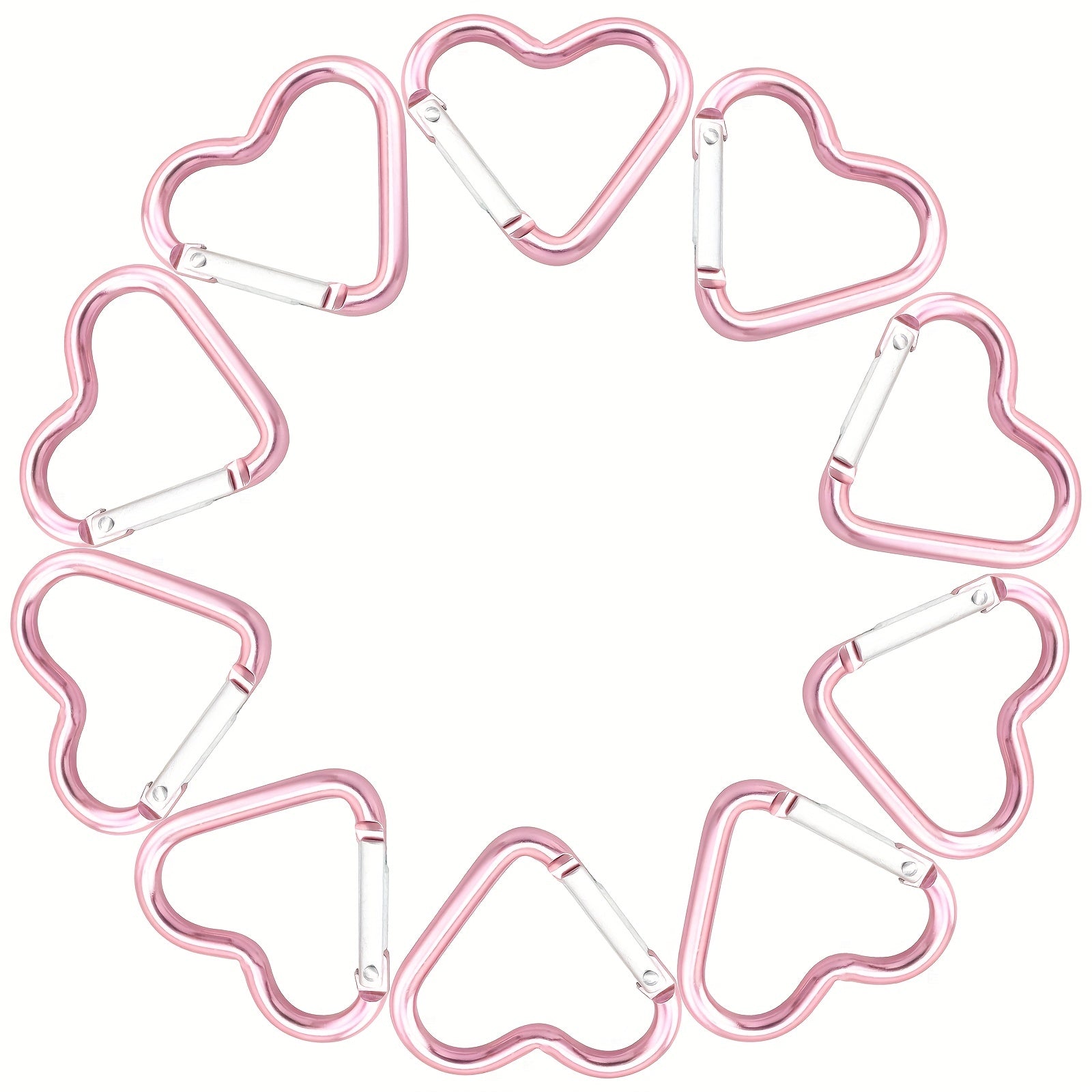 10pcs Heart Shaped Carabiner Hooks for Fishing Hiking Traveling Camping