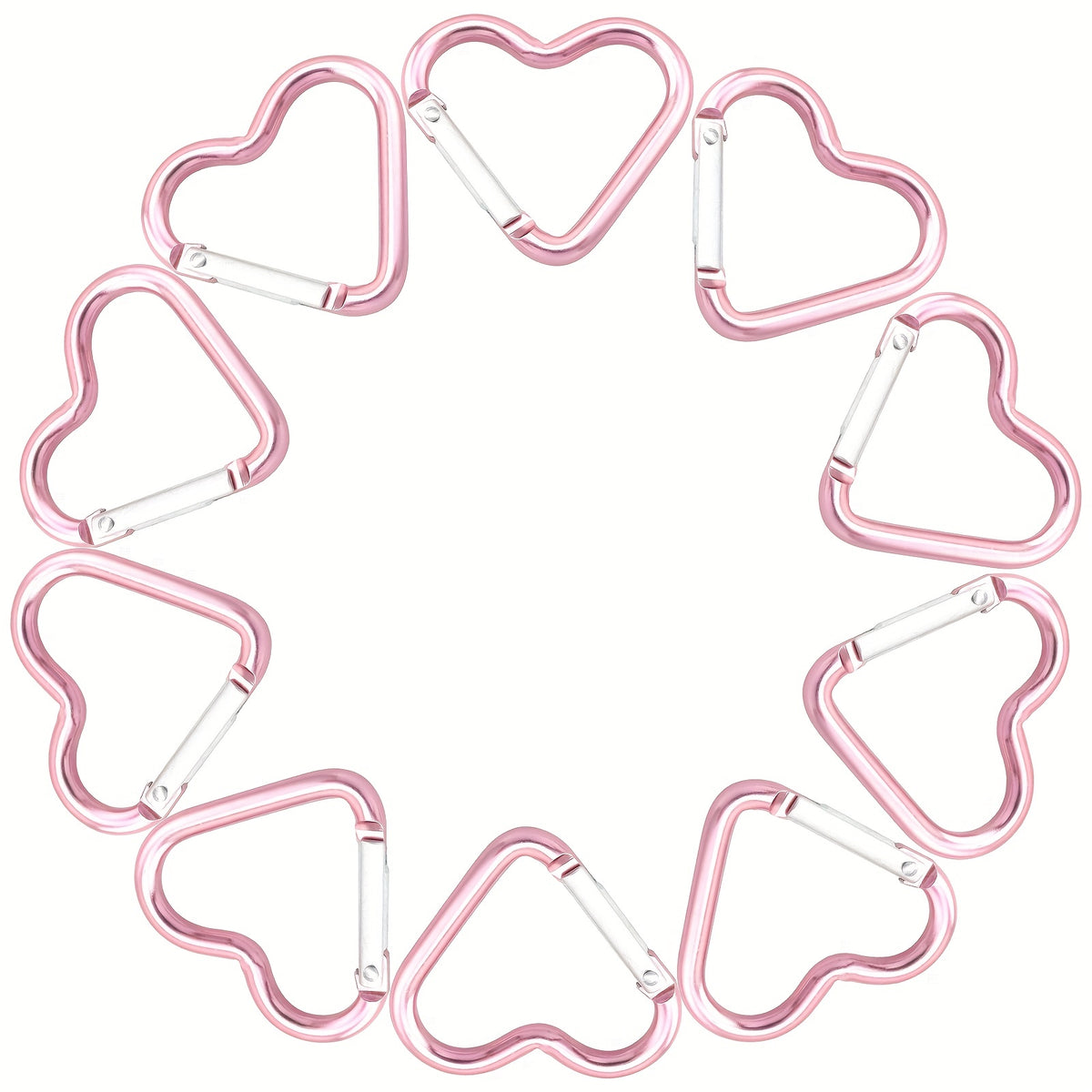 10pcs Heart Shaped Carabiner Hooks for Fishing Hiking Traveling Camping