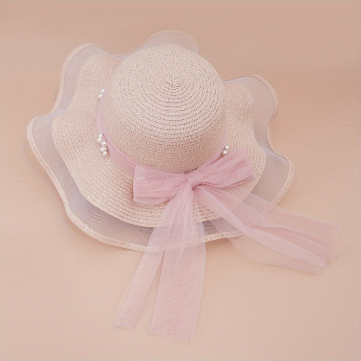 Polyester Sunscreen Mesh Hat Summer Unisex Hat Straw Hat Large Brim Sun Hat