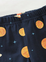 Boys Universe Planets Graphic Long Sleeve Pajamas Set