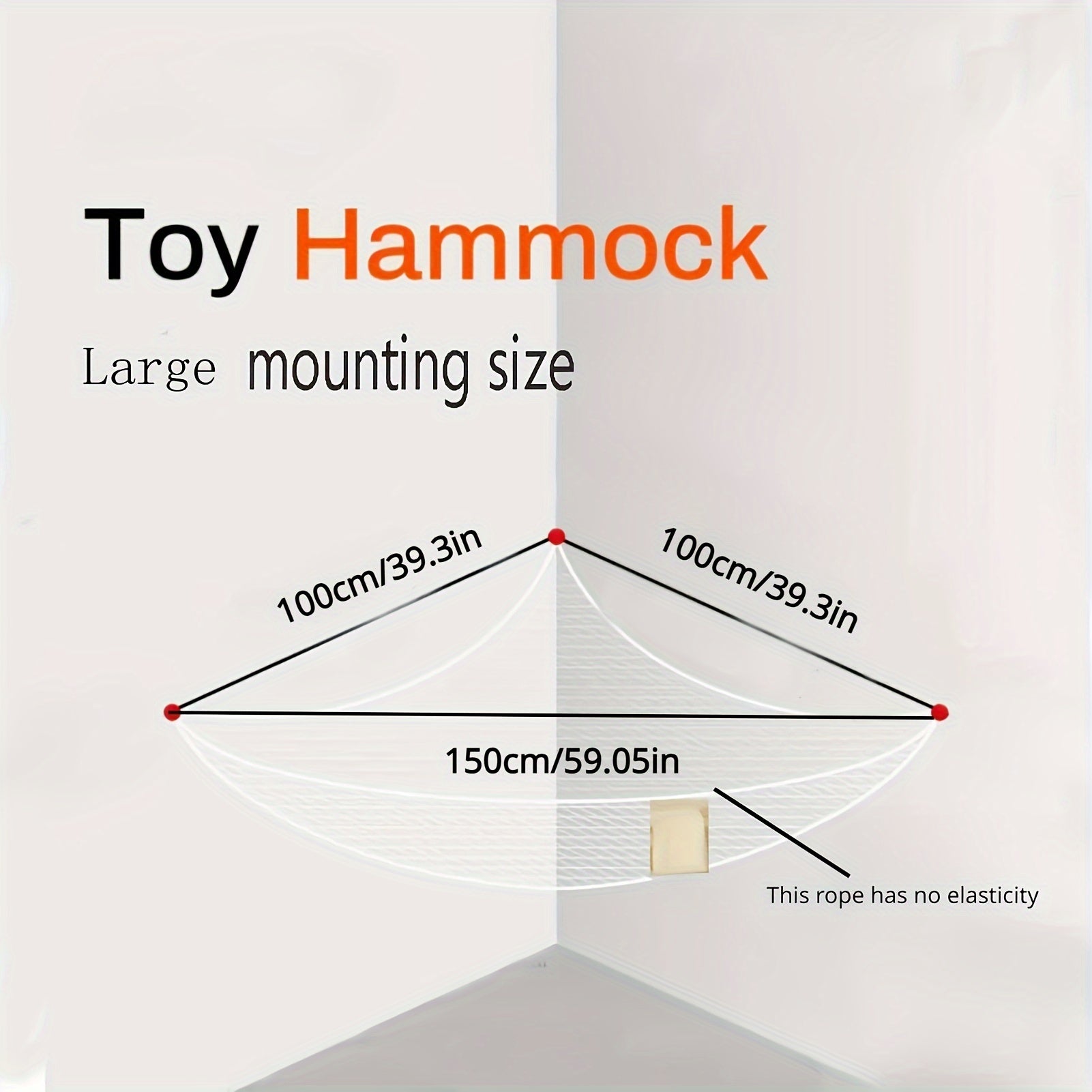 Large Capacity Triangular Wall Toy Storage Hammock with 25 Rubber Bands