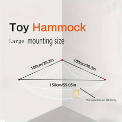 Large Capacity Triangular Wall Toy Storage Hammock with 25 Rubber Bands