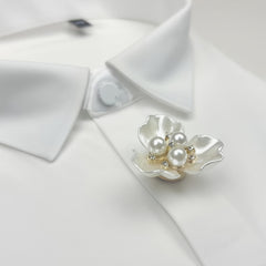 2pcs Floral Shirt Button Covers Rhinestone & Faux Decor Copper Base