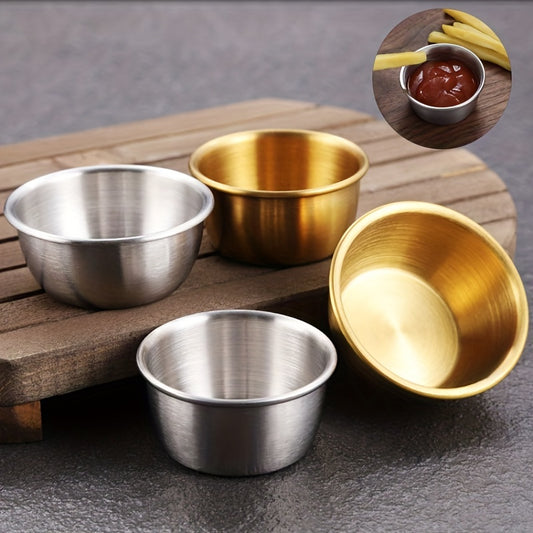 4pcs Stainless Steel Sauce Cup for Sushi & Steak
