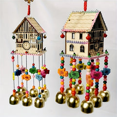 Mini House Wall Hanging Decor Wind Chime Bell for Kids Bedroom