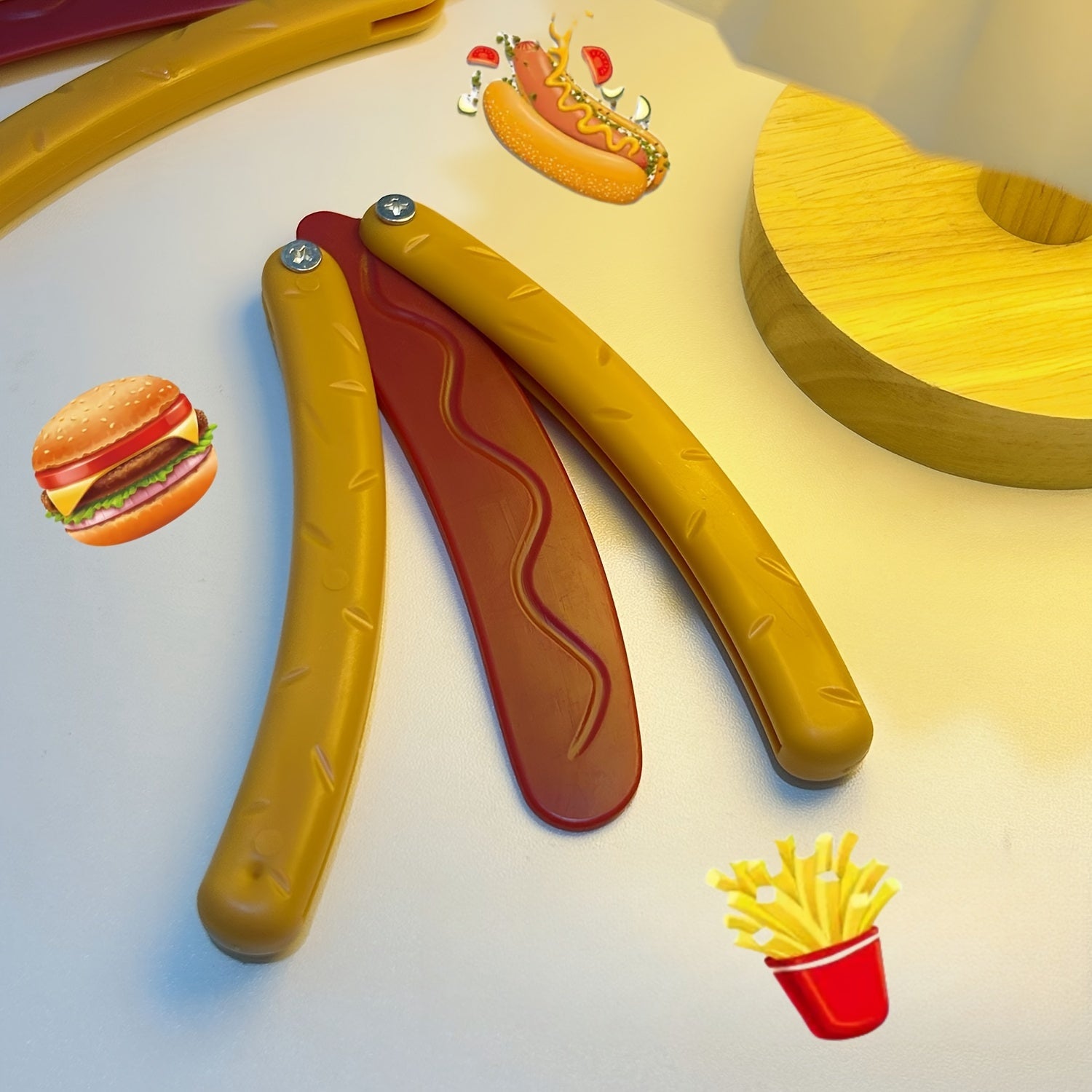 2pcs 3D Hot Dog Butterfly Family Decompression Toy Outdoor Gravity Hot Dog
