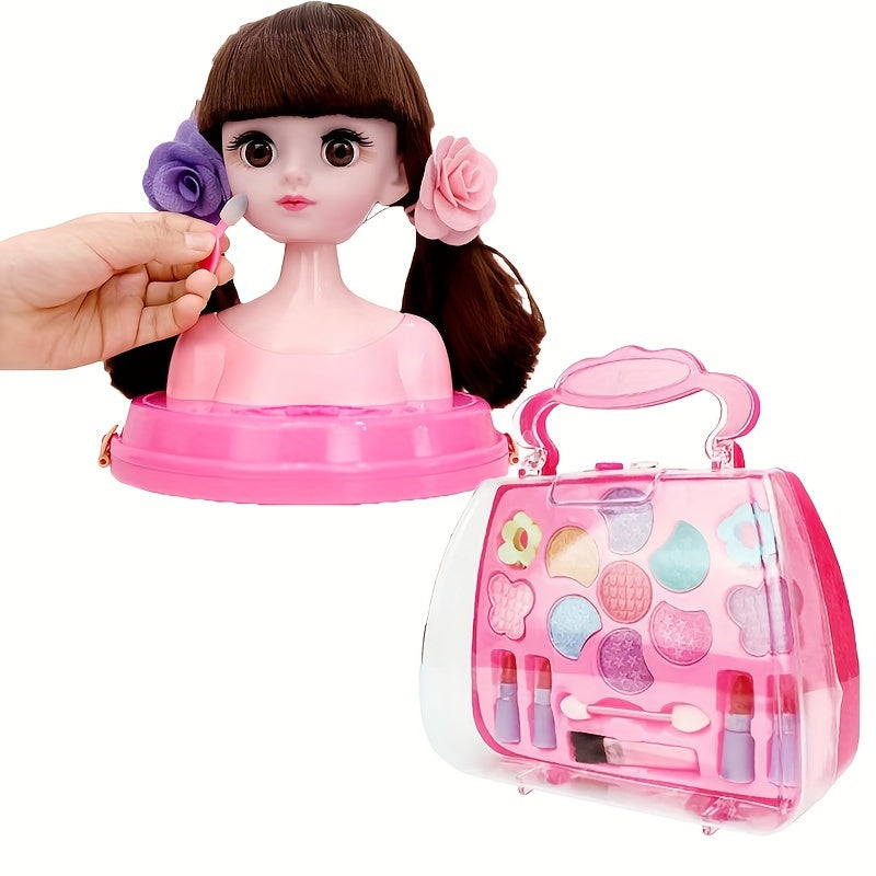 Children's Pink Barbie Handbag Cosmetic Toy Set