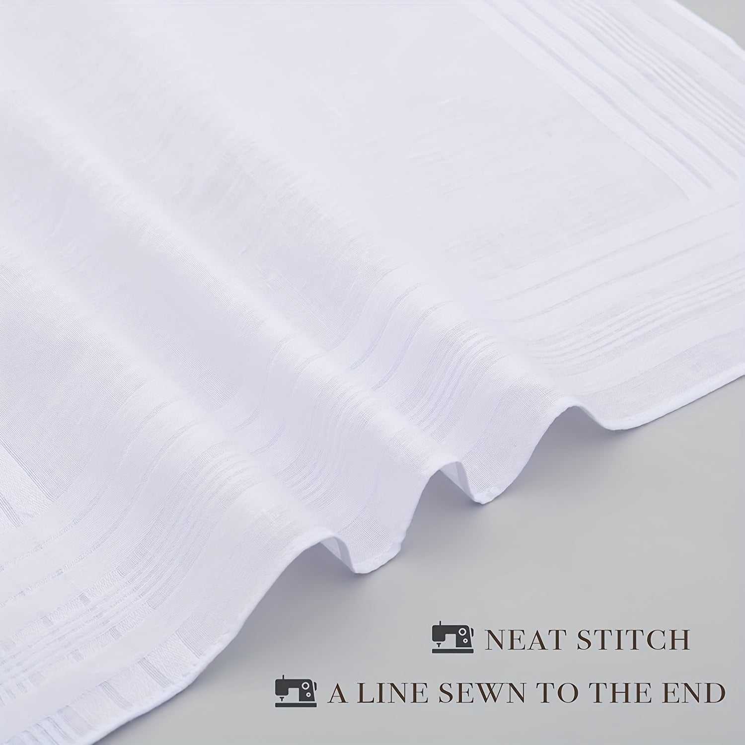 12pcs Solid Stripe Hankies Large Square Classic Handkerchief Bulk Set